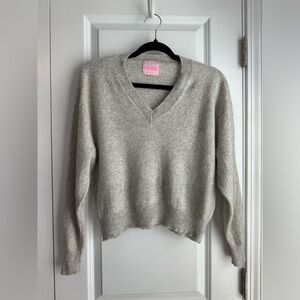 CRUSH Cashmere V-Neck Pullover Sweater Gray (Size 1= Small)